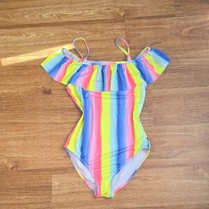 Nautica Multicolor Stripe Swimsuit with Pastel Trim